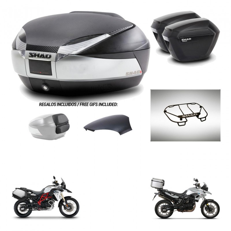 SHAD Suitcases sh23 + mounting bracket trunk SH48 backrest cover accessories KIT-461680