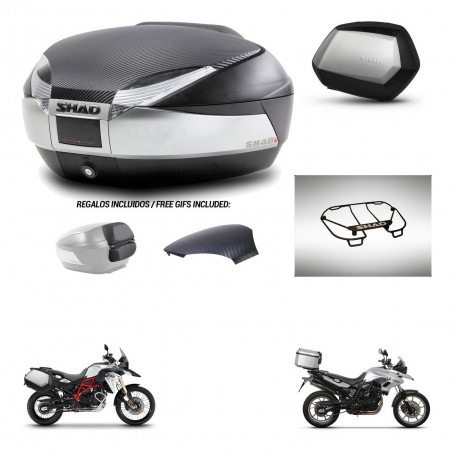 SHAD Maletas SH35 PREMIUM + soporte montaje baul SH48 tapa respaldo accesorios KIT-461681
