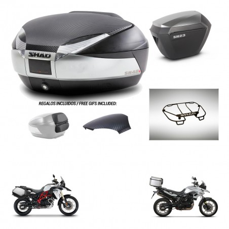 SHAD SH23 alu suitcases + mounting bracket SH48 trunk backrest cover accessories KIT-461683