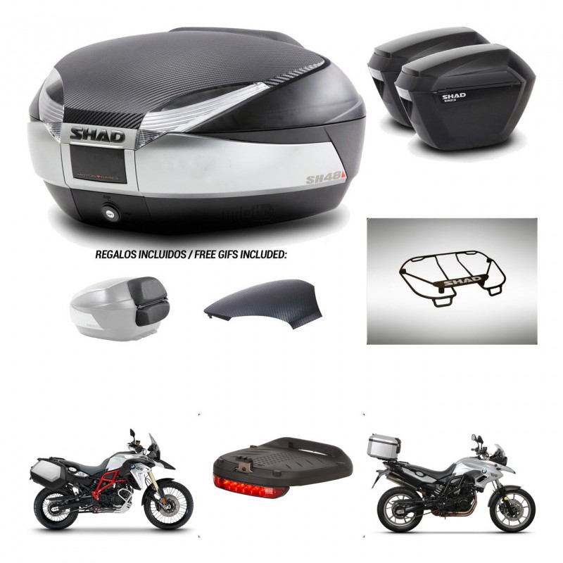 SHAD Maletas sh23 + soporte montaje baul SH48 tapa respaldo accesorios KIT-461686
