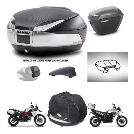 SHAD Maletas sh23 alu + soporte montaje baul SH48 tapa respaldo accesorios KIT-461695