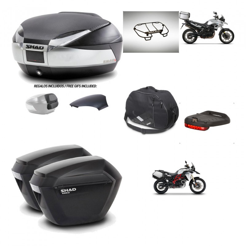 SHAD Maletas sh23 + soporte montaje baul SH48 tapa respaldo accesorios KIT-461698