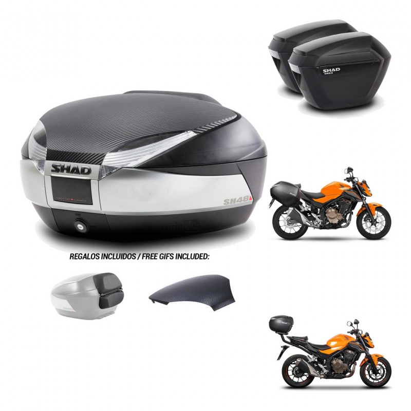 SHAD Suitcases sh23 + mounting bracket trunk SH48 backrest cover KIT-461709