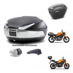 SHAD SH23 alu suitcases + mounting bracket SH48 trunk backrest cover KIT-461712