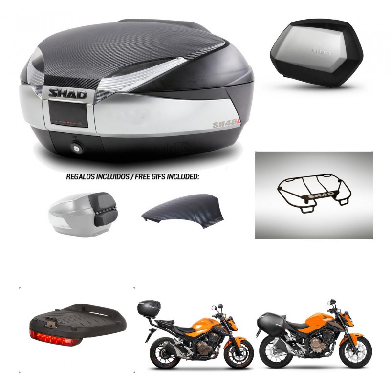 SHAD SH35 PREMIUM suitcases + mounting bracket SH48 trunk backrest cover accessories KIT-461722