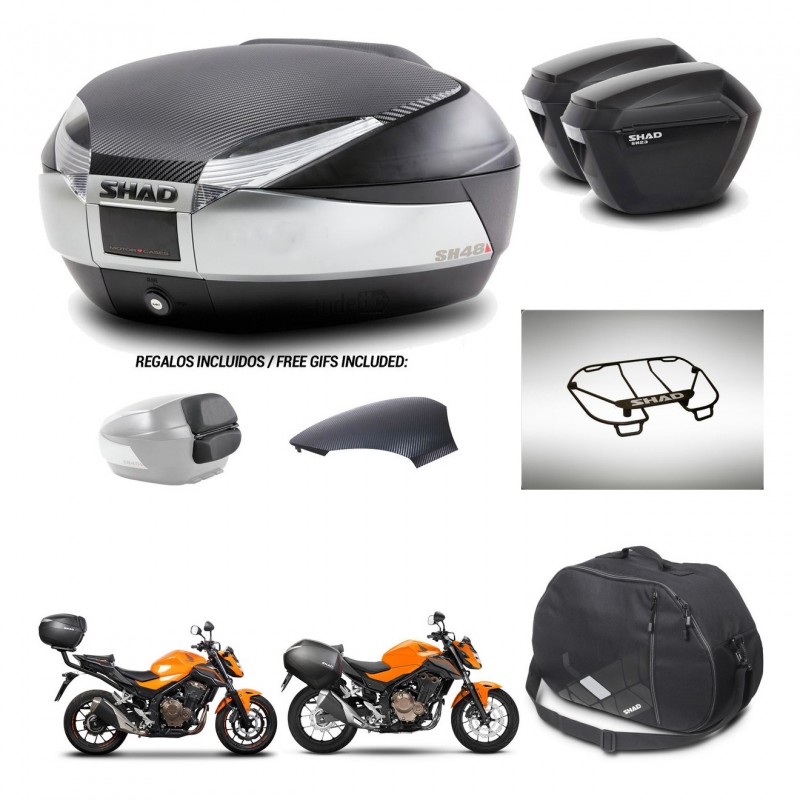 SHAD Suitcases sh23 + mounting bracket trunk SH48 backrest cover accessories KIT-461727