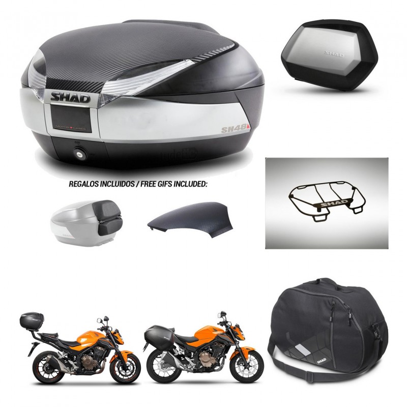 SHAD SH35 PREMIUM suitcases + mounting bracket SH48 trunk backrest cover accessories KIT-461728