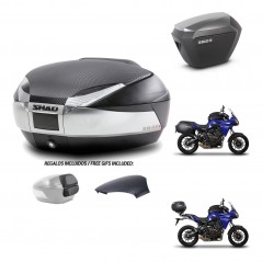 SHAD SH23 alu suitcases + mounting bracket SH48 trunk backrest cover KIT-461737