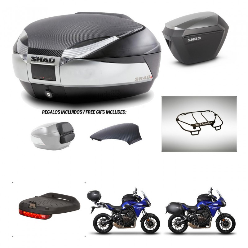 SHAD SH23 alu suitcases + mounting bracket SH48 trunk backrest cover accessories KIT-461739