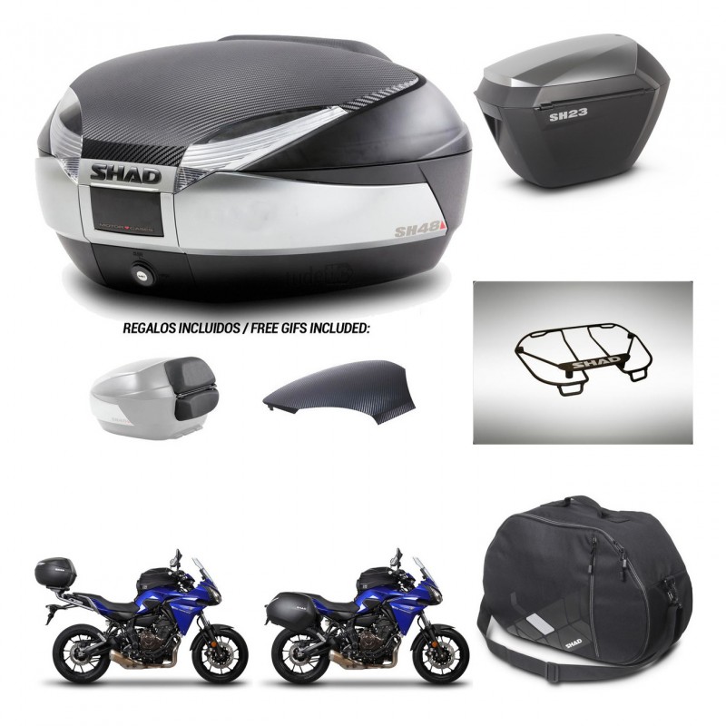 SHAD SH23 alu suitcases + mounting bracket SH48 trunk backrest cover accessories KIT-461740