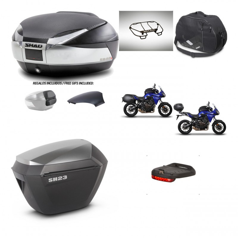 SHAD Maletas sh23 alu + soporte montaje baul SH48 tapa respaldo accesorios KIT-461741