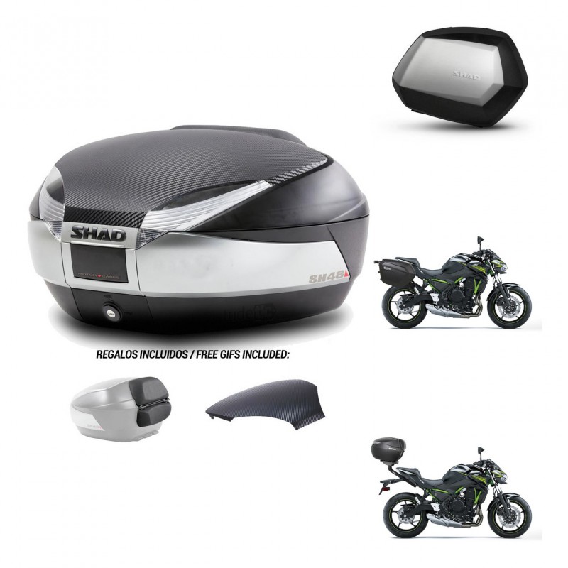 SHAD SH35 PREMIUM suitcases + mounting bracket SH48 trunk backrest cover KIT-461745