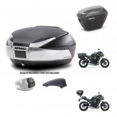 SHAD SH23 alu suitcases + mounting bracket SH48 trunk backrest cover KIT-461747