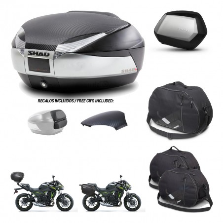 SHAD Maletas SH35 PREMIUM + soporte montaje baul SH48 tapa respaldo accesorios KIT-461752
