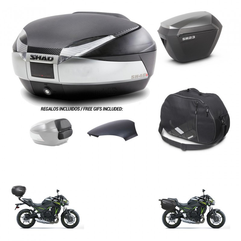 SHAD SH23 alu suitcases + mounting bracket SH48 trunk backrest cover accessories KIT-461753