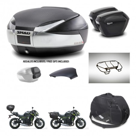 SHAD Suitcases sh23 + mounting bracket trunk SH48 backrest cover accessories KIT-461768