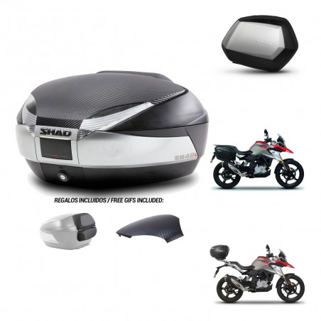 SHAD SH35 PREMIUM suitcases + mounting bracket SH48 trunk backrest cover KIT-461781