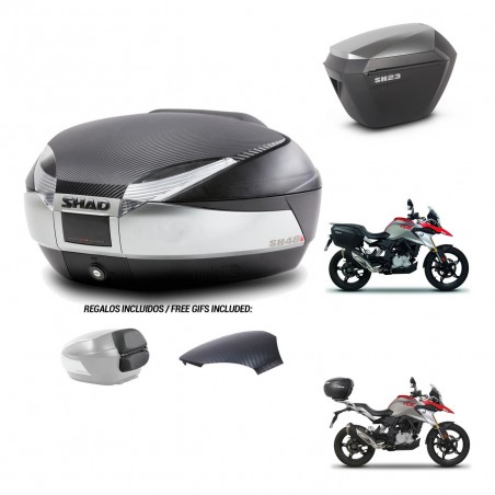 SHAD Maletas sh23 alu + soporte montaje baul SH48 tapa respaldo KIT-461783