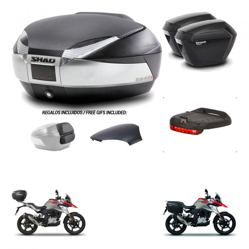 SHAD Suitcases sh23 + mounting bracket trunk SH48 backrest cover accessories KIT-461786