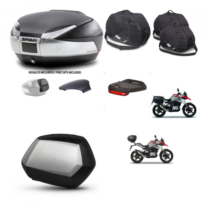 SHAD SH35 PREMIUM suitcases + mounting bracket SH48 trunk backrest cover accessories KIT-461800