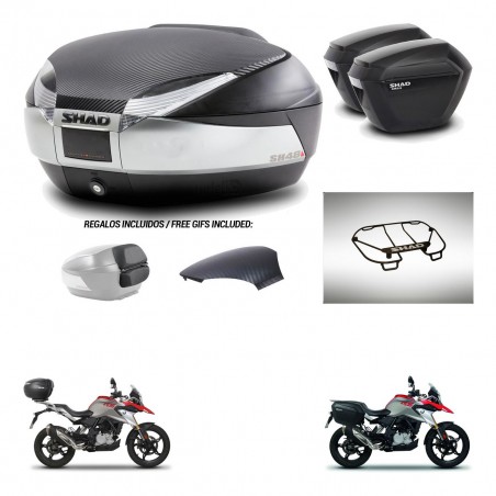 SHAD Suitcases sh23 + mounting bracket trunk SH48 backrest cover accessories KIT-461804