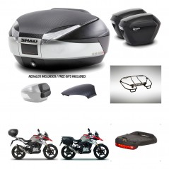 SHAD Suitcases sh23 + mounting bracket trunk SH48 backrest cover accessories KIT-461810