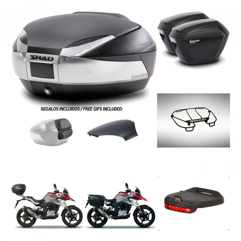 SHAD Maletas sh23 + soporte montaje baul SH48 tapa respaldo accesorios KIT-461810