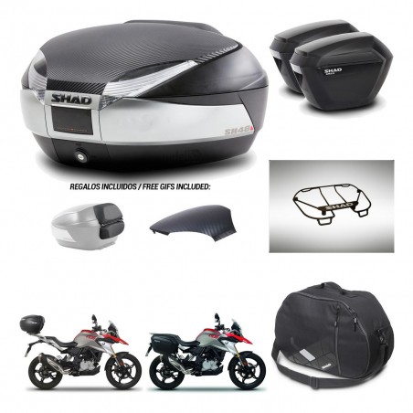 SHAD Suitcases sh23 + mounting bracket trunk SH48 backrest cover accessories KIT-461816