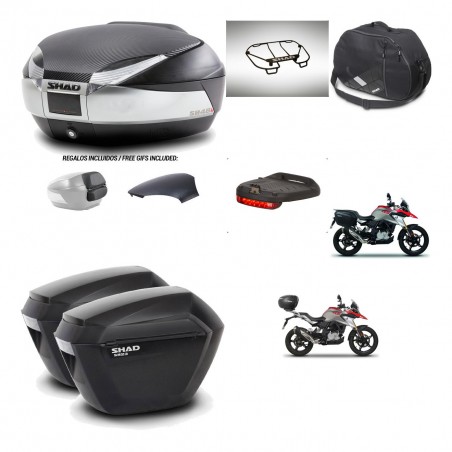 SHAD Maletas sh23 + soporte montaje baul SH48 tapa respaldo accesorios KIT-461822