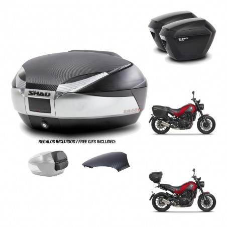 SHAD Suitcases sh23 + mounting bracket trunk SH48 backrest cover KIT-461828