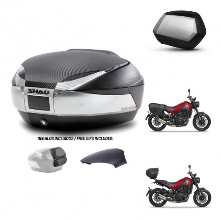 SHAD Maletas SH35 PREMIUM + soporte montaje baul SH48 tapa respaldo KIT-461829
