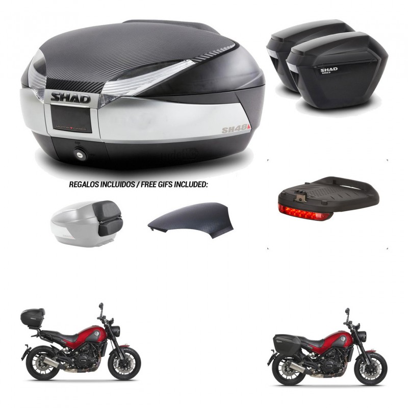SHAD Maletas sh23 + soporte montaje baul SH48 tapa respaldo accesorios KIT-461834