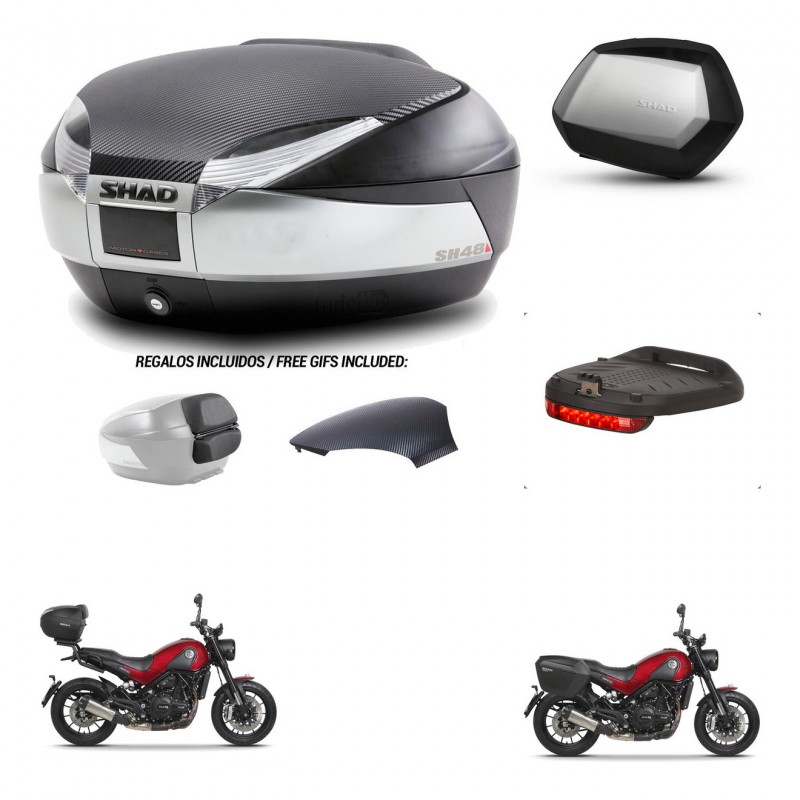SHAD SH35 PREMIUM suitcases + mounting bracket SH48 trunk backrest cover accessories KIT-461835