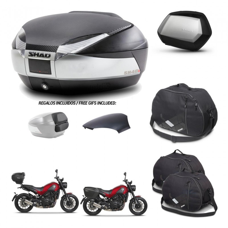 SHAD SH35 PREMIUM suitcases + mounting bracket SH48 trunk backrest cover accessories KIT-461842