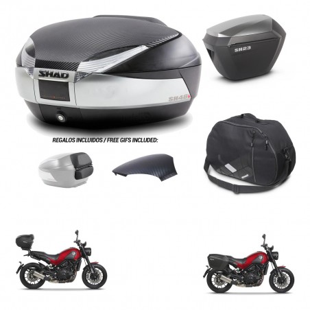 SHAD Maletas sh23 alu + soporte montaje baul SH48 tapa respaldo accesorios KIT-461843