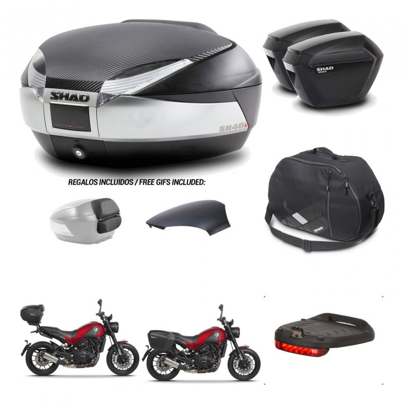 SHAD Suitcases sh23 + mounting bracket trunk SH48 backrest cover accessories KIT-461846