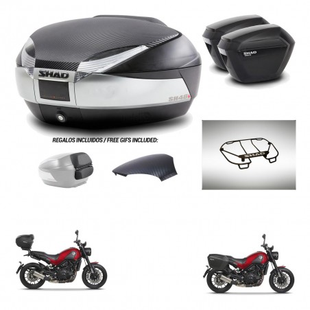 SHAD Suitcases sh23 + mounting bracket trunk SH48 backrest cover accessories KIT-461852