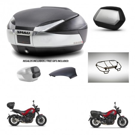 SHAD Maletas SH35 PREMIUM + soporte montaje baul SH48 tapa respaldo accesorios KIT-461853
