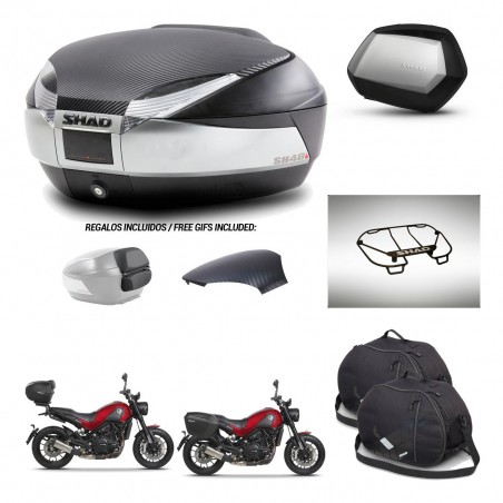 SHAD Maletas SH35 PREMIUM + soporte montaje baul SH48 tapa respaldo accesorios KIT-461854