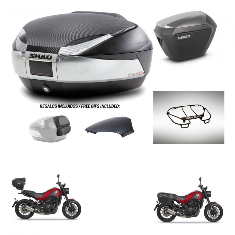SHAD Maletas sh23 alu + soporte montaje baul SH48 tapa respaldo accesorios KIT-461855