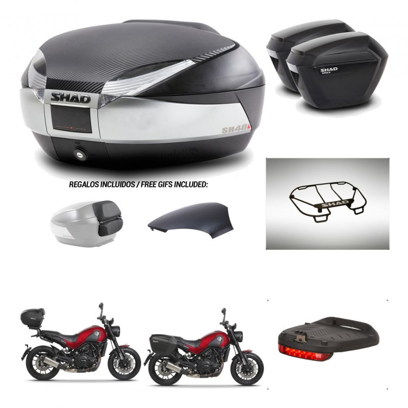 SHAD Suitcases sh23 + mounting bracket trunk SH48 backrest cover accessories KIT-461858