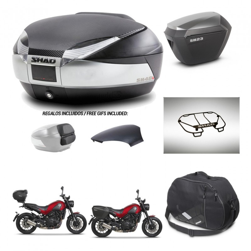 SHAD SH23 alu suitcases + mounting bracket SH48 trunk backrest cover accessories KIT-461867