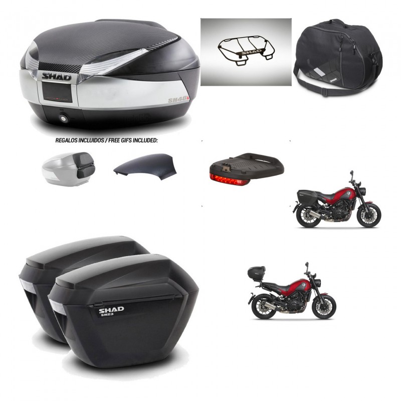 SHAD Suitcases sh23 + mounting bracket trunk SH48 backrest cover accessories KIT-461870