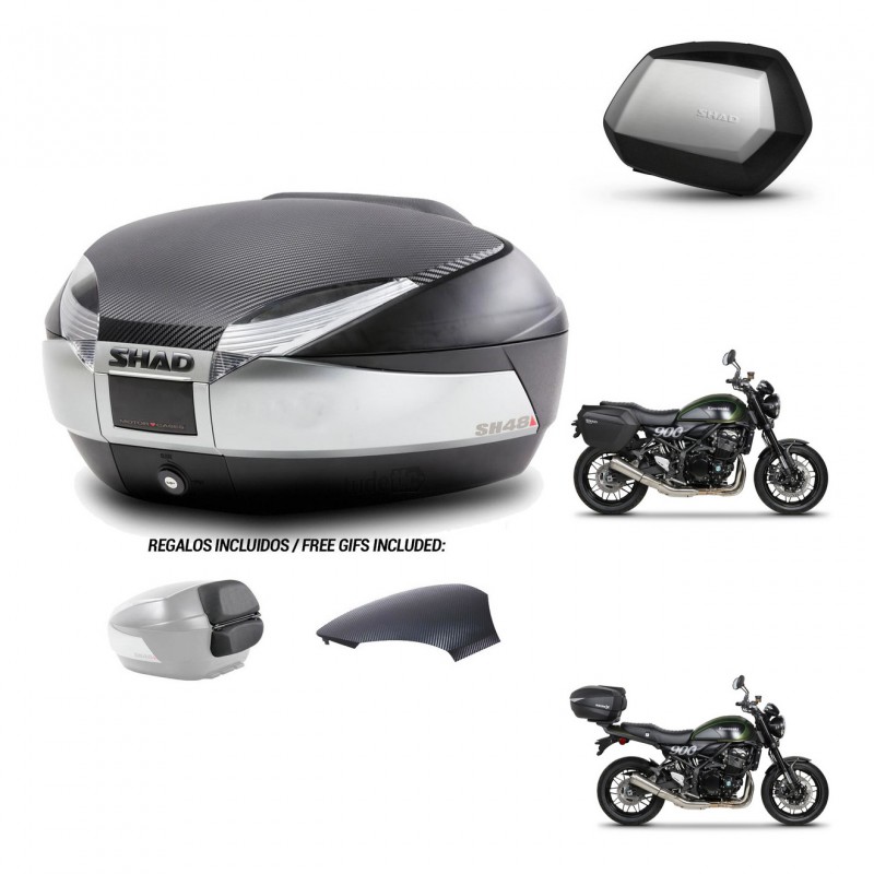 SHAD SH35 PREMIUM suitcases + mounting bracket SH48 trunk backrest cover KIT-461877