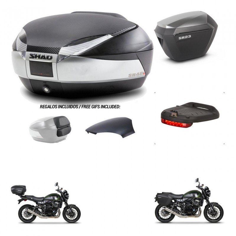 SHAD Maletas sh23 alu + soporte montaje baul SH48 tapa respaldo accesorios KIT-461885