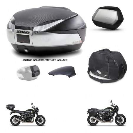 SHAD Maletas SH35 PREMIUM + soporte montaje baul SH48 tapa respaldo accesorios KIT-461889