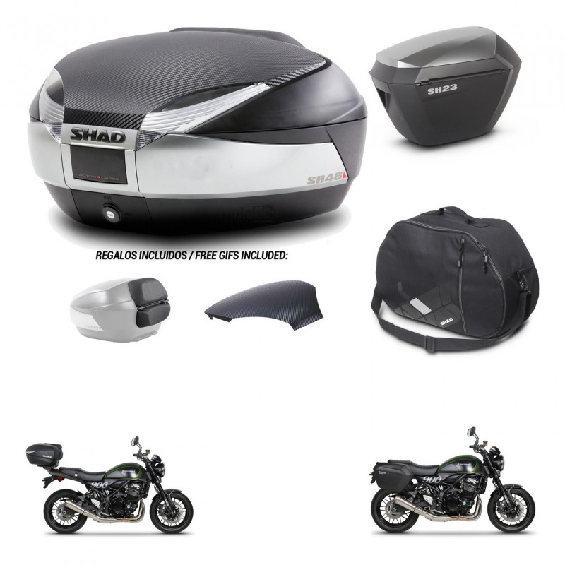 SHAD Maletas sh23 alu + soporte montaje baul SH48 tapa respaldo accesorios KIT-461891