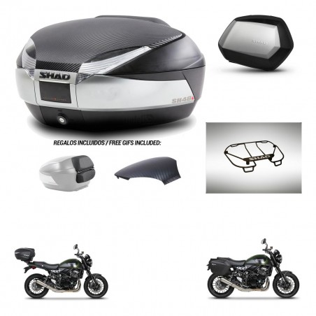 SHAD Maletas SH35 PREMIUM + soporte montaje baul SH48 tapa respaldo accesorios KIT-461901