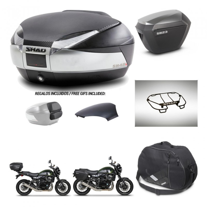 SHAD SH23 alu suitcases + mounting bracket SH48 trunk backrest cover accessories KIT-461915