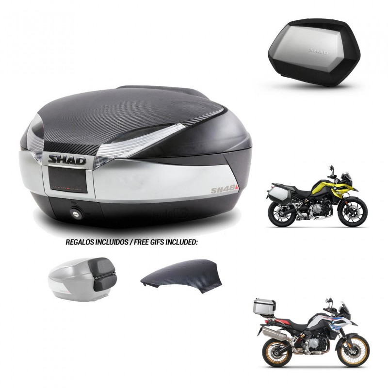 SHAD SH35 PREMIUM suitcases + mounting bracket SH48 trunk backrest cover KIT-461925